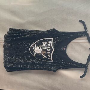 NFL Black Sequined Raiders Tank Top